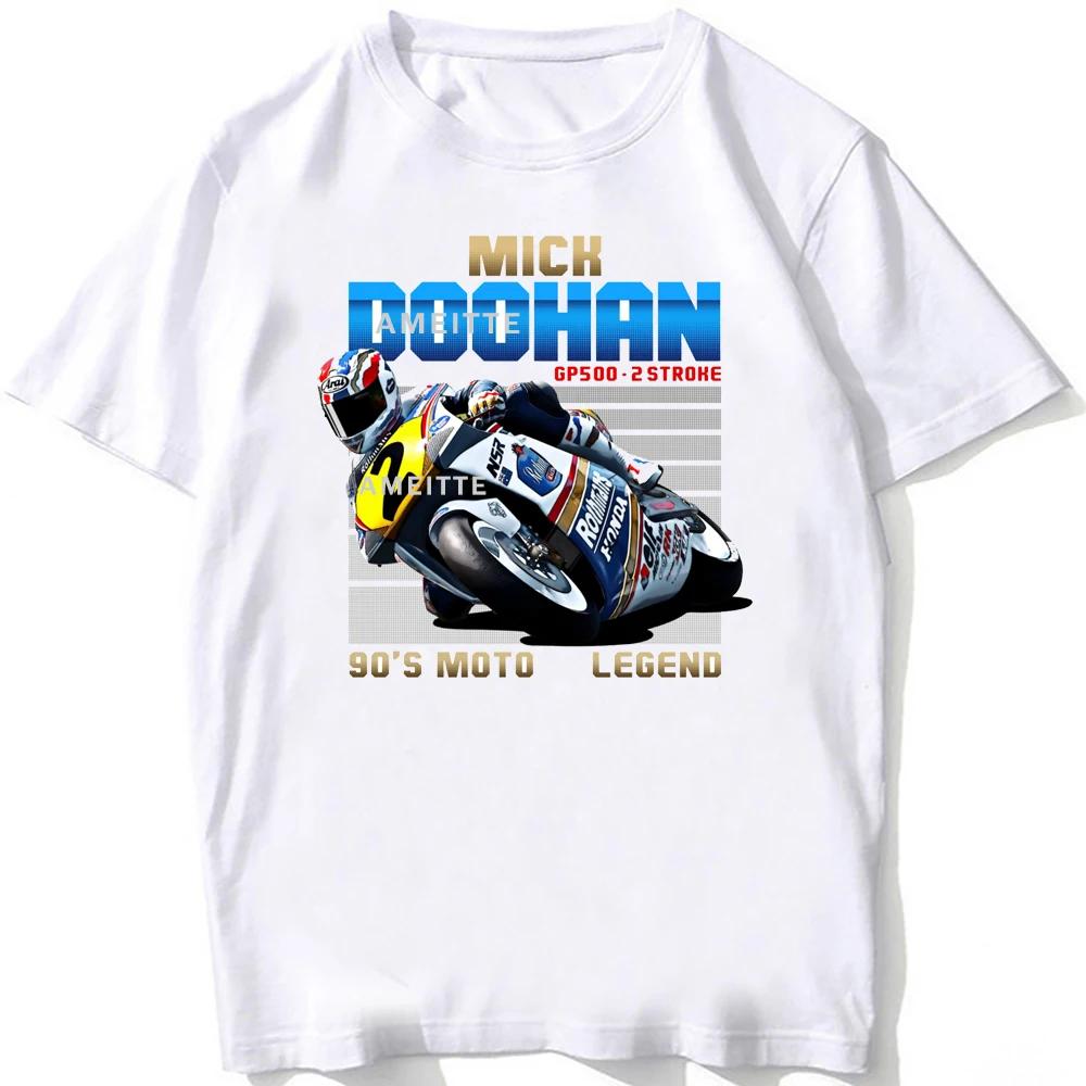 Mick Doohan 2 GP 500 Legend T-Shirt Summer Men Short Sleeve Adventure Sport Casual White Tops 90's Man Motorcycle Riding Tees