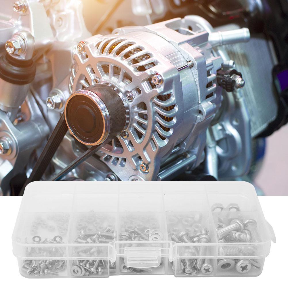 240 шт. Набор прокладок для гаек и крестовых болтов M2 M2.5 M3 M4 M5 Набор крепежных инструментов из нержавеющей стали