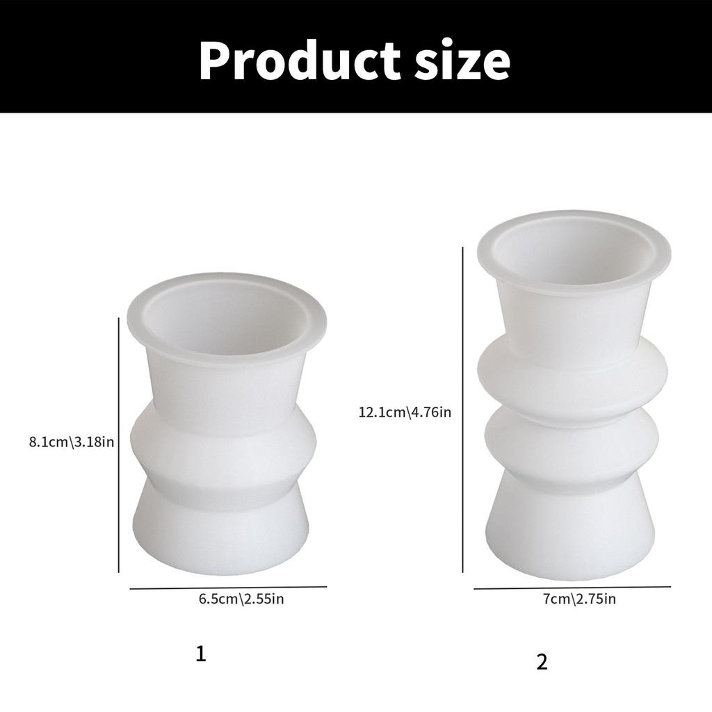 Unique Candle Holder Molds Crafting Molds Round Shape Candle Base Moulds Silicone Texture for Crafting Candlesticks