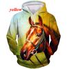 Fashion Horse 3D Print Hoodies Animal Pullover Hooded Sweatshirts Casual Cartoon Long Sleeve Shirts