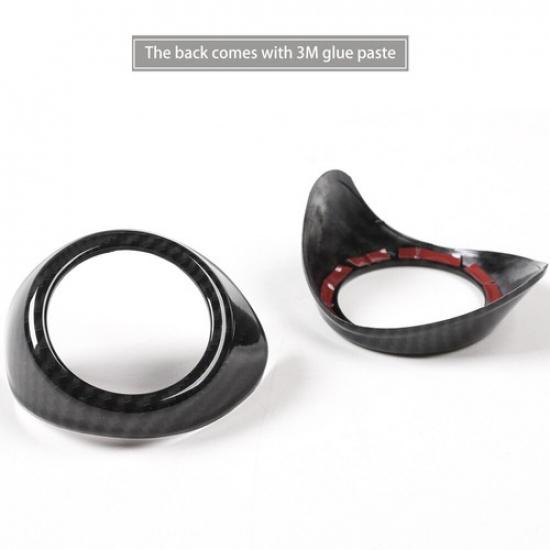 Cerbon Fiber Front Fog Lamp Frame Light Cover Trim for Ford Mustang 2015-2018