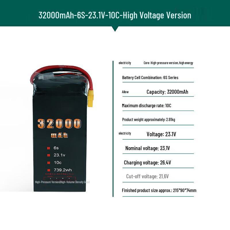 Jiangming 4.4V 32000mAh 6S Drone Battery