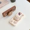Милый чехол-медведь с подставкой, мягкий силиконовый чехол для iPhone 16 15 14 Plus 13 12 11 Pro Max
