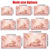 Pink Golden Glitter Balloons Confetti Number One Ribbon Bow Birthday Celebration Polyester Backdrop, for Party Decor Home, Club, Garden