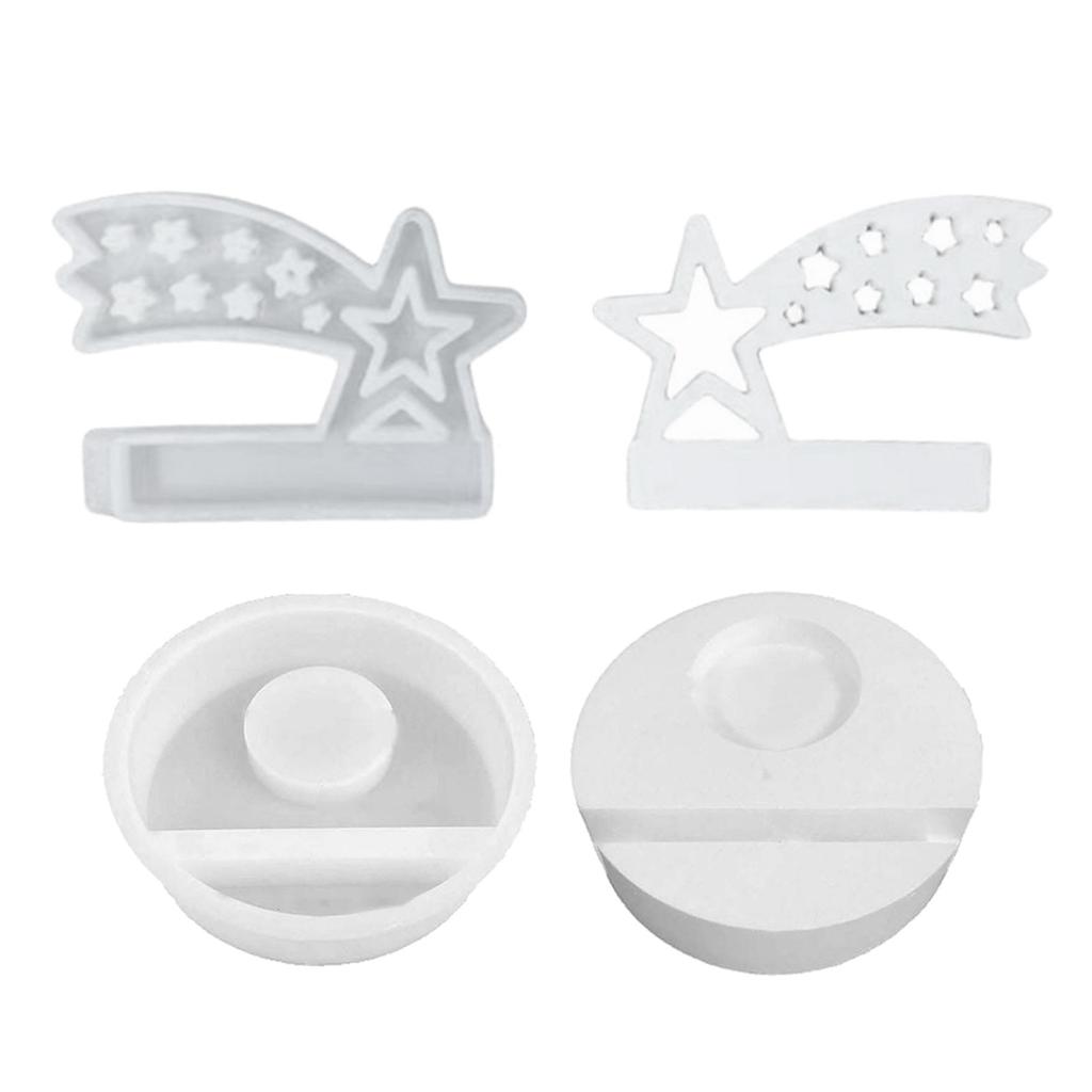 Звездный дом Подсвечник Гипсовая силиконовая форма Подставка для свечи Форма для бетона цемента Сделай сам Ручная работа Смола Ремесло Украшение для дома