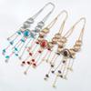 Boho Tassel Pendant Necklace Women Zinc Alloy Geometric Statement Chain Daily Wear Fashion Locket Collarbone Jewelry