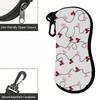 Cute Red Heart Pattern Soft Eyeglasses Sunglasses Case,Portable Spectacle Pouch,Anti Scratch Glasses Protective Bag for Women Travel