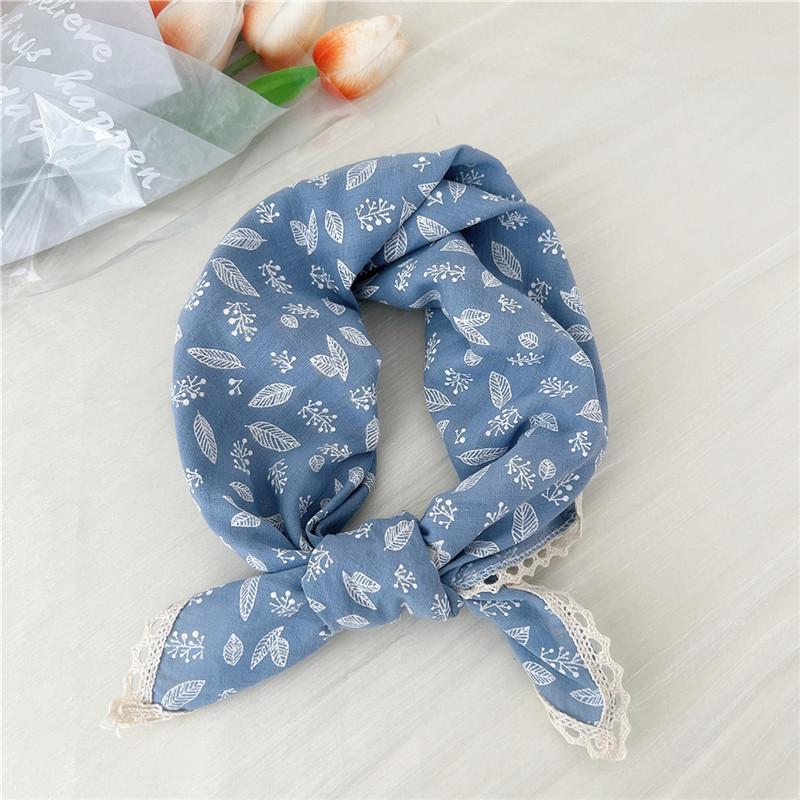 Хлопок лен кружевной край квадратные шарфы 60 см платок шейный платок банданы женский повседневный шейный платок клетчатый принт геометрический узор