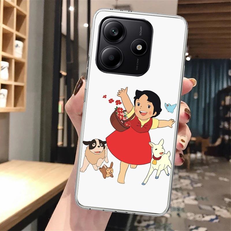 Милый Мультяшный Силиконовый Чехол Heidi для Xiaomi Redmi Note 14 14S 13 12 12S 11 Pro Plus 11S 10 10S 11T 11E 4G 5G Мягкая Крышка