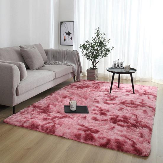 Shag Area Rug for Living Room Fuzzy Plush Indoor Bedroom Carpet Tie Dye Thickened