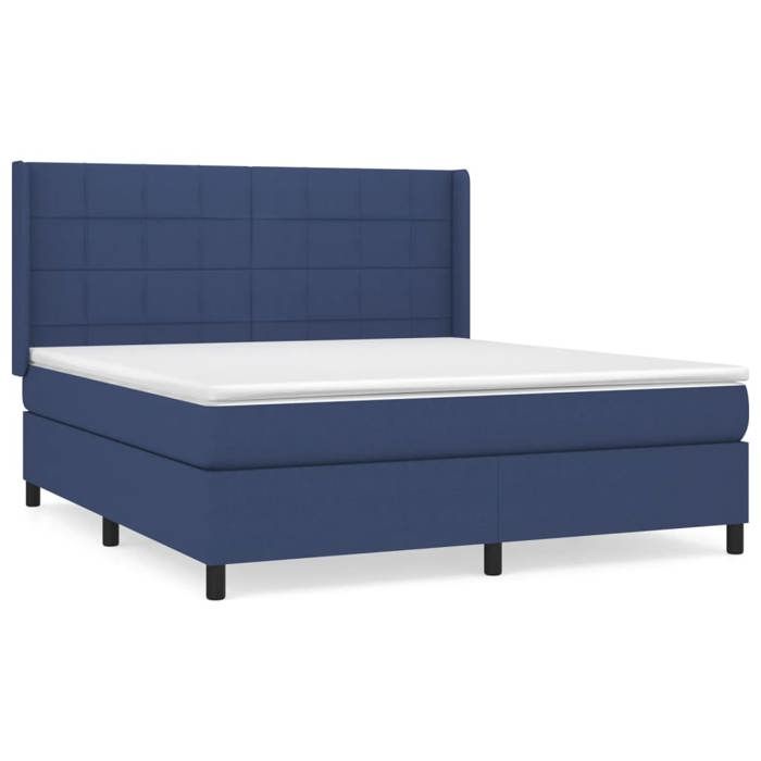 Maison Exclusive - Sommier à lattes de lit avec matelas Bleu 180x200 cm Tissu