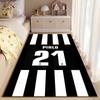 Black and White Striped Carpet suitable as a non-slip mat for the living room or bedroom sofa