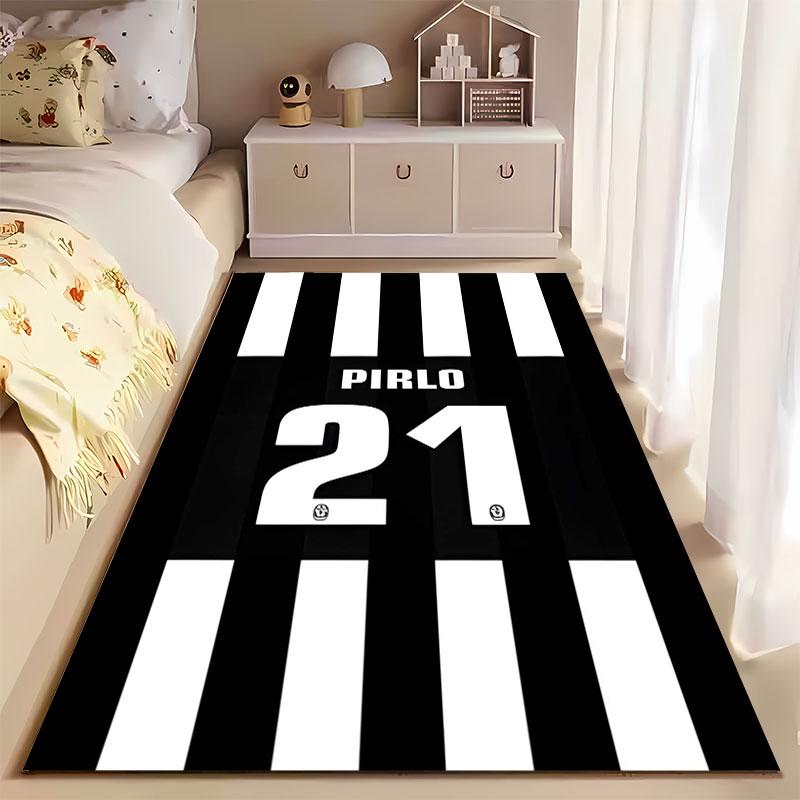 Black and White Striped Carpet suitable as a non-slip mat for the living room or bedroom sofa