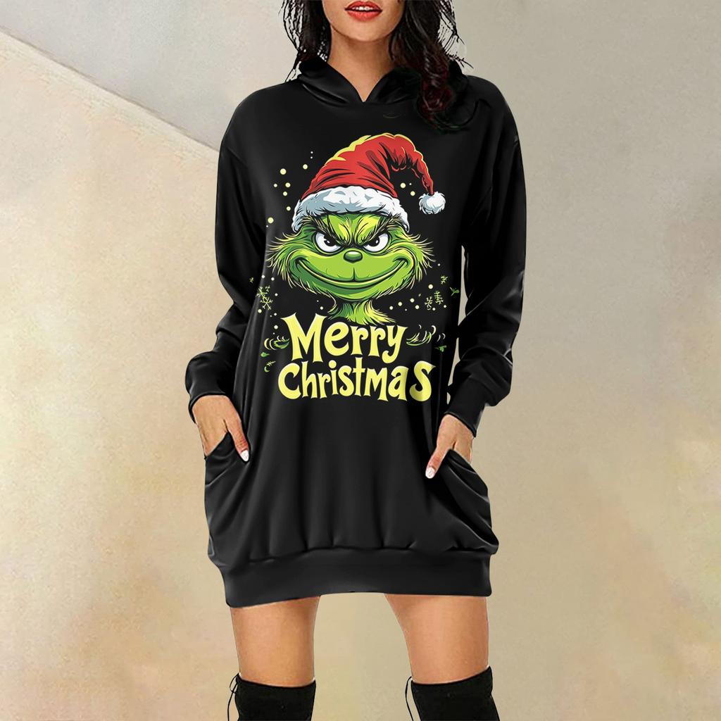 Женская повседневная модная толстовка с капюшоном и длинным рукавом с принтом