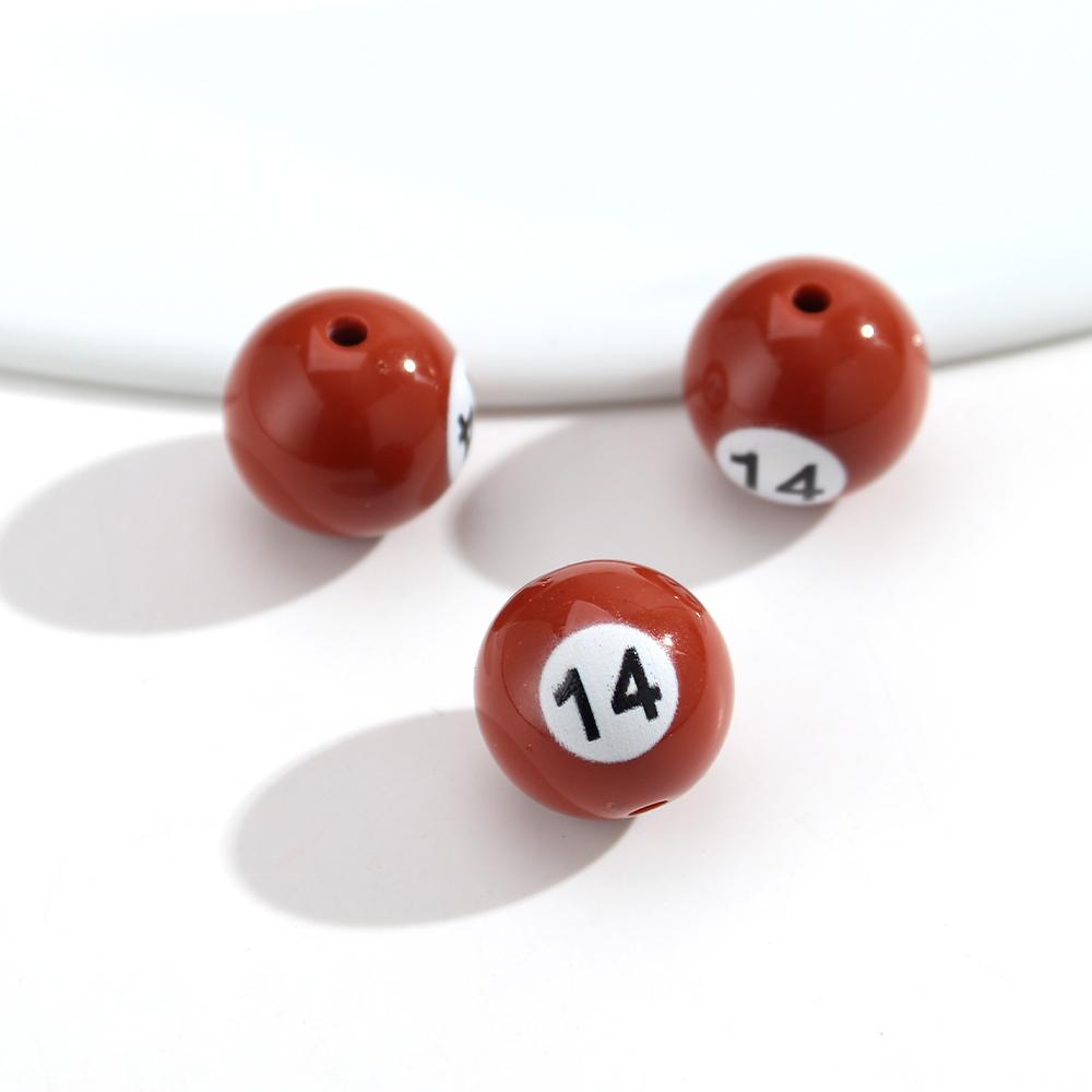 16mm Acrylic Billiard Ball Number Beads, Pool Ball Style Loose Spacer Beads for DIY Bracelet Necklace Jewelry Making Supplies