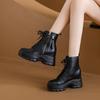 Fashion New 2024 Women Platform Ankle Boots Winter Chunky Sneakers Casual Vulcanized Shoes 10CM High Top Leather Short Boots Women Mujer
