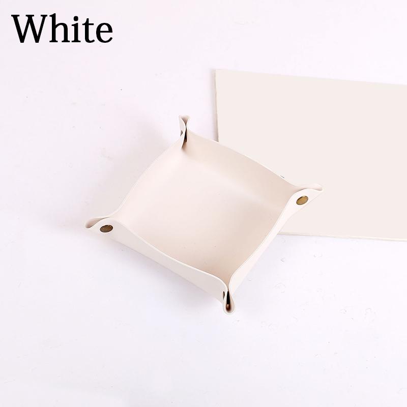 1 шт., ящик для хранения, лоток для хранения, украшение для дома, искусственная кожа, настольное хранилище, портативный