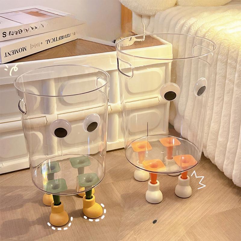 Творческий дом Ins мусорное ведро спальня гостиная мусорное ведро прозрачный высокий внешний вид милый лечебный бытовой мусорное ведро