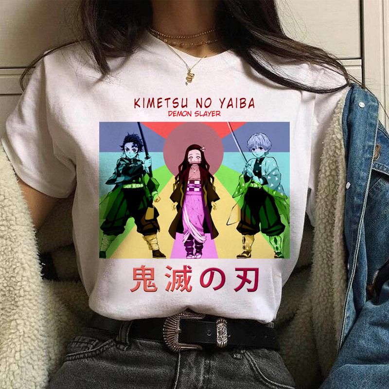 Nezuko Demon Slayer Anime T Shirt Comics Japanese Graphic Printed Cartoon Streetwear Top Oversized Tee Female/Man T-Shirt