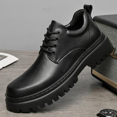 Модные толстые туфли для мужчин, повседневные кожаные туфли, деловая обувь на шнуровке, оксфорды, кроссовки