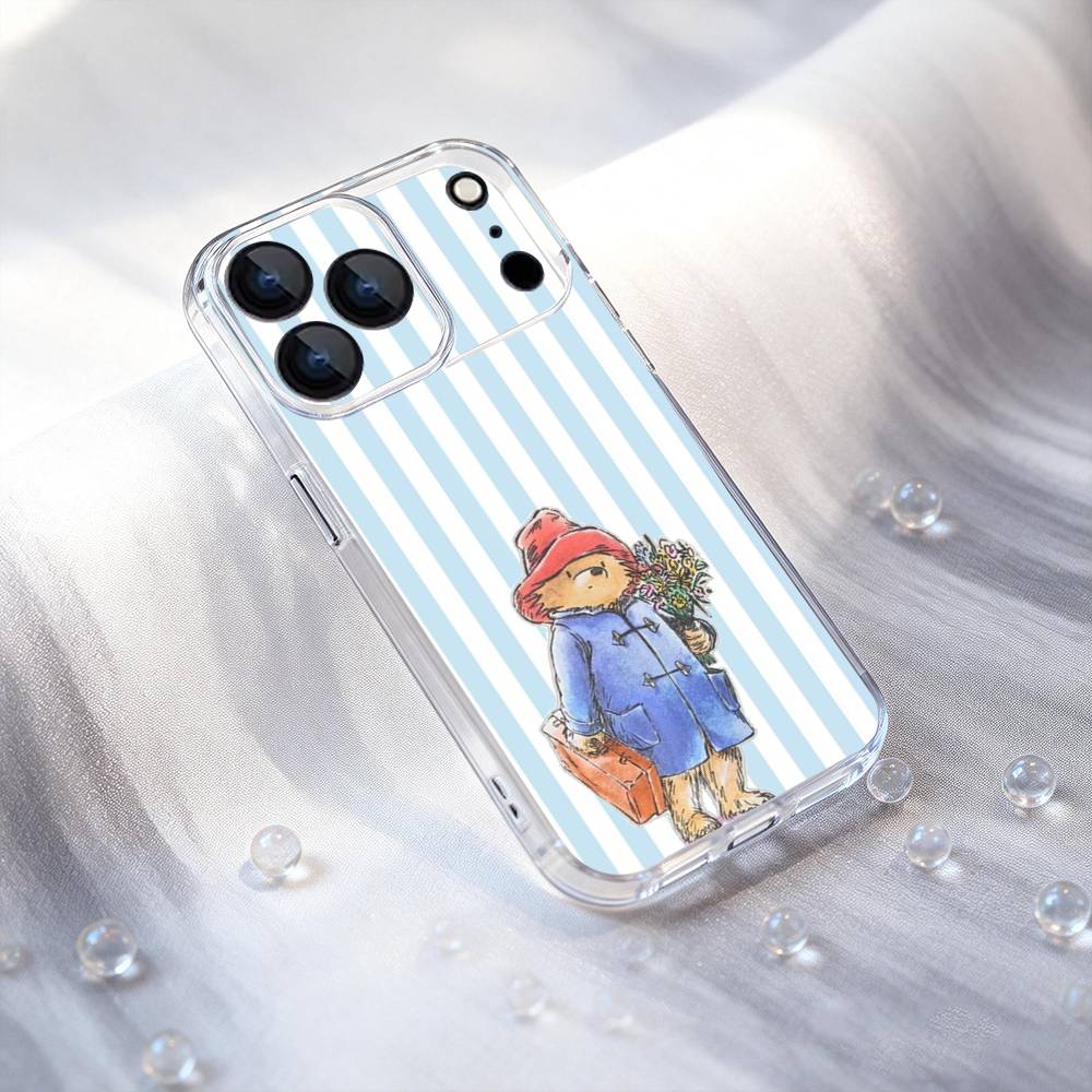 P-PaddingtonS Bear Cute Transport Phone Case For iPhone 17,16,15,14,13,12,11,Pro,XS,Max,XR,Plus,E,SE4,Mini Shockproof Soft Cover