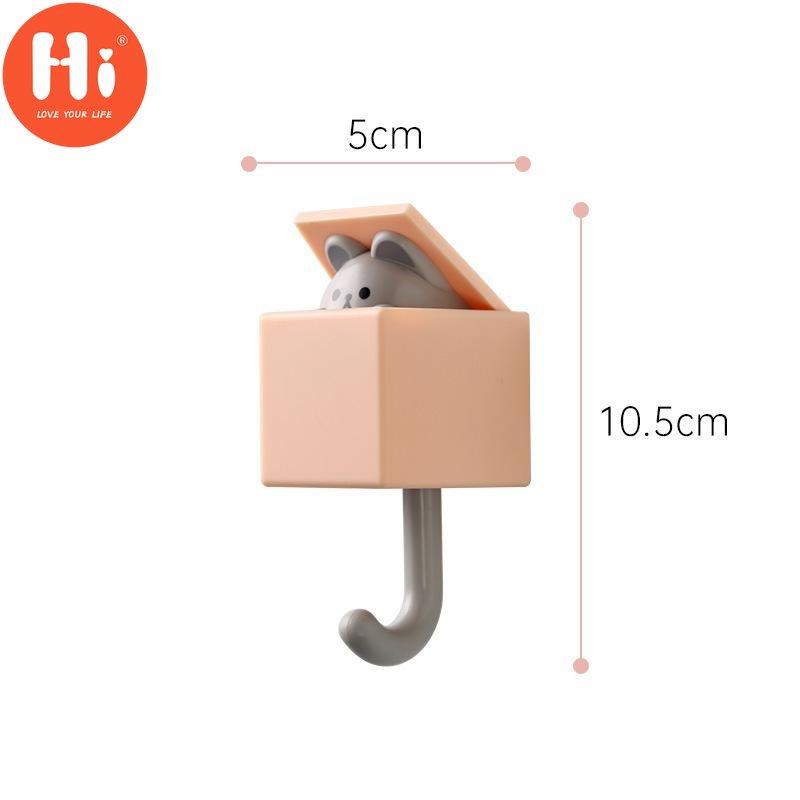 Творческий мультяшный настенный крючок для одежды, шапка, шарф, ключ, маленький брелок с изображением животных, детские милые крючки, клейкие крючки для пальто