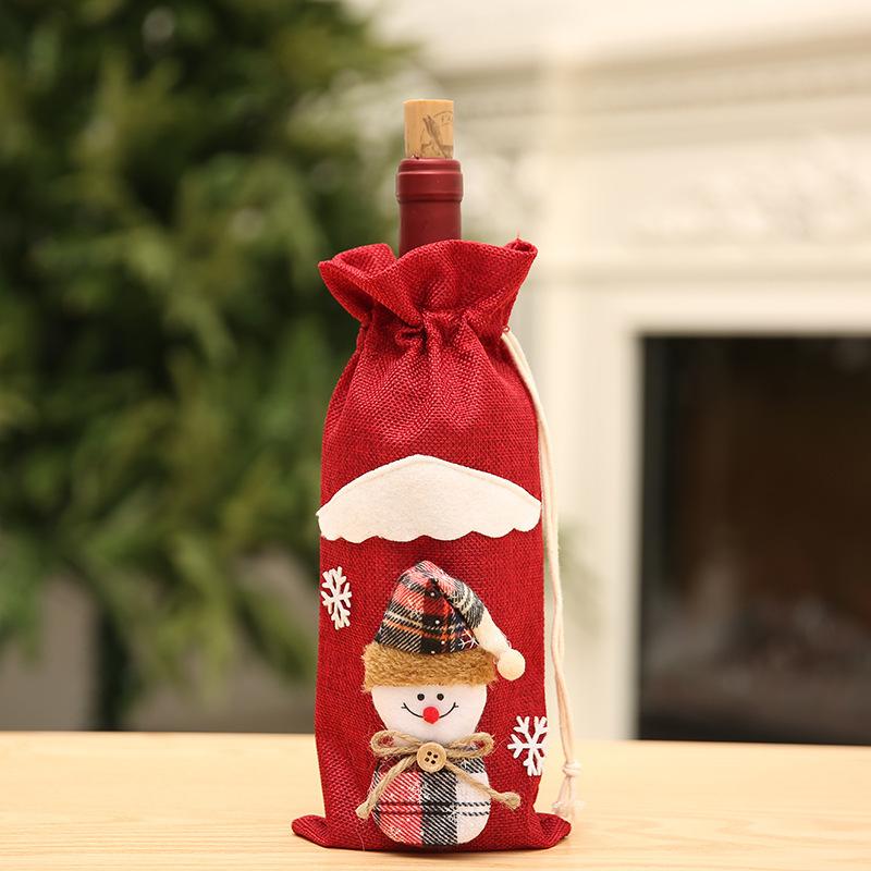 New Year Wine Bottle Cover Merry Christmas Decor For Home Christmas Table Decor Gift