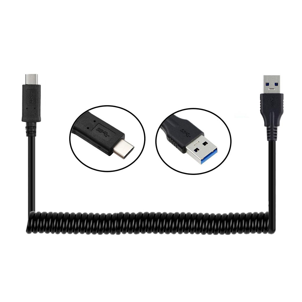 CY UC-080 USB-C Male To USB3.0 A Male Spring Cable