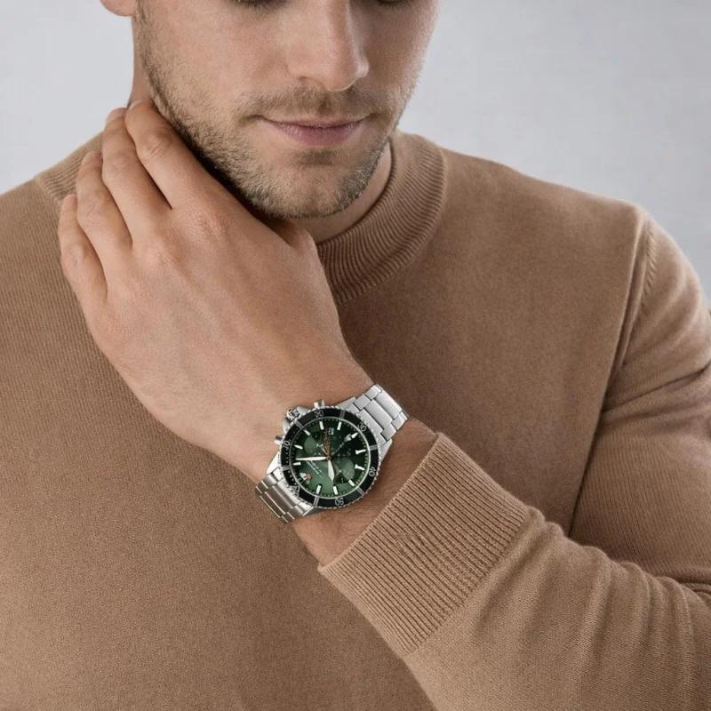 Emporio Armani Мужские кварцевые часы AR11500 Зеленый Серебристый Металл