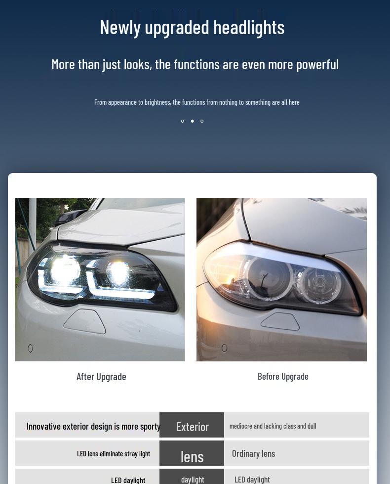 LED Bi-Xenon Headlight Assembly with Flowing Turn Signal for 11-17 BMW 5 Series