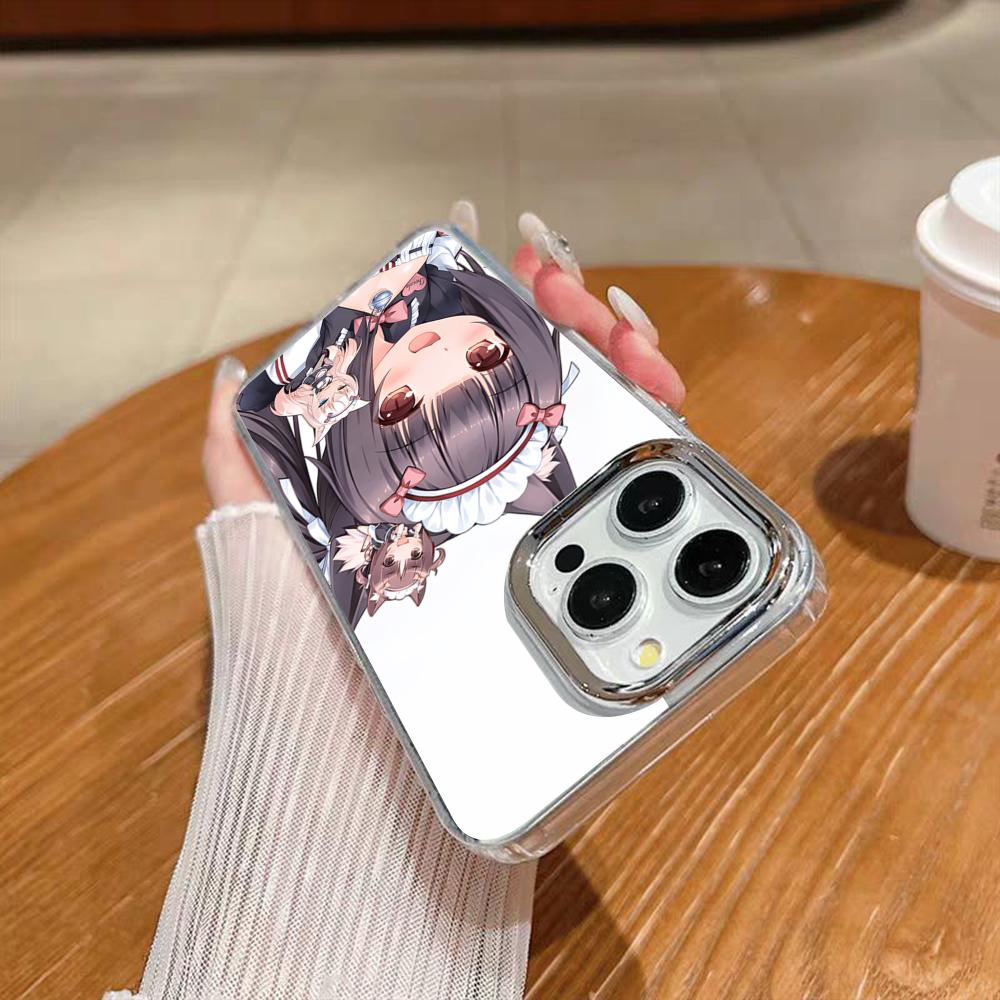 Чехол для телефона C-Chocola Nekopara Для Iphone 17 16 15 14 13 12 11 Pro Max Xr Air Plus Силиконовый чехол Серебристый чехол с жесткой оболочкой