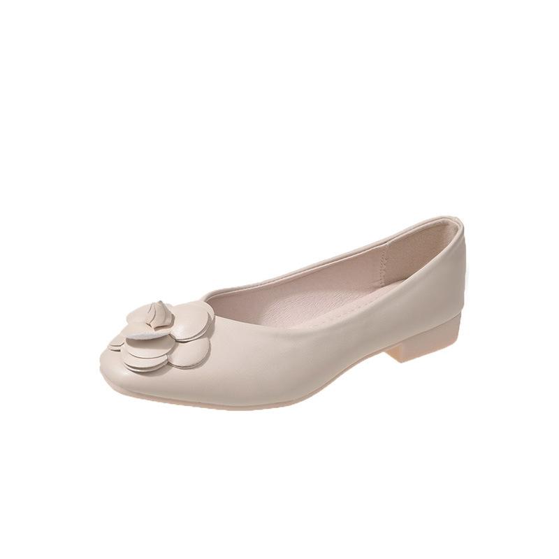 Модная женская одинарная обувь летняя низкий каблук квадратный носок цветок мелкий вырез оксфорды повседневные удобные мягкая подошва обувь для работы