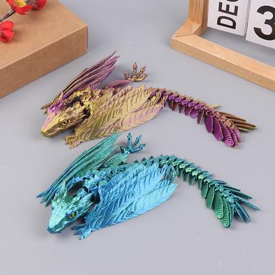Пернатый дракон-виверна, 3D-печатный дракон, шарнирный дракон, 3D-печатные игрушки для рабочего стола, питомец