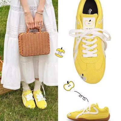 Мягкая кожа яблочные туфли красные тонкая подошва новые повседневные женские весна новые пара универсальные