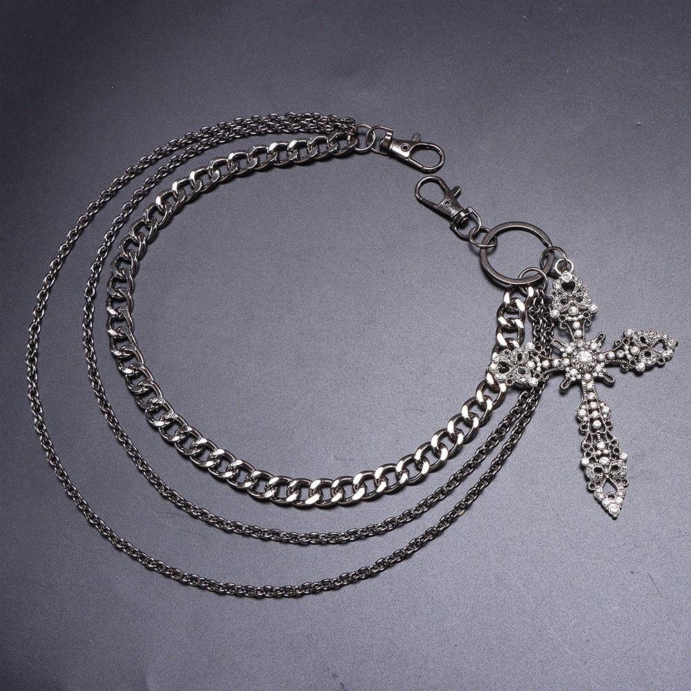 Multilayer Design Jeans Waist Chain Metal Key Chain Fashion Accessory Pants Decor Chain Women Men