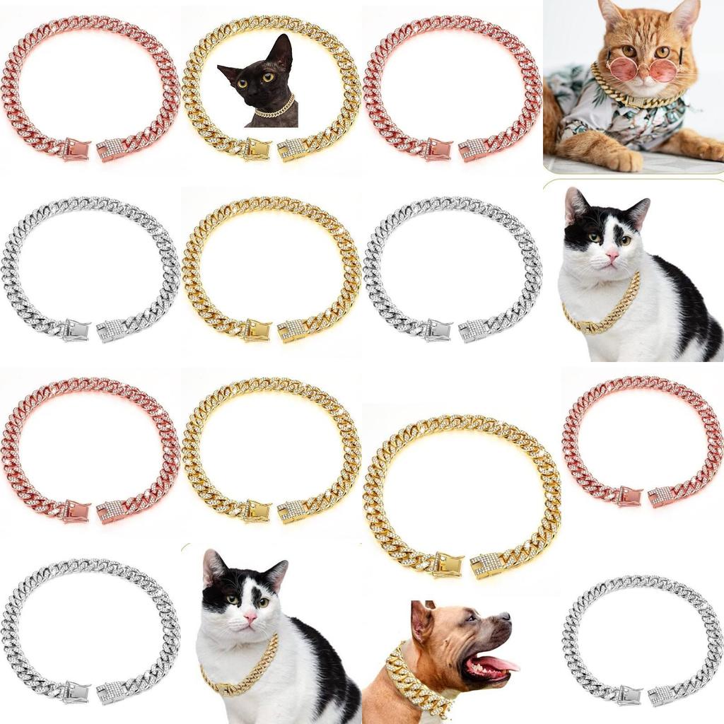 Glamorous Gold Dog Collar Necklace With Sparkling Rhinestones