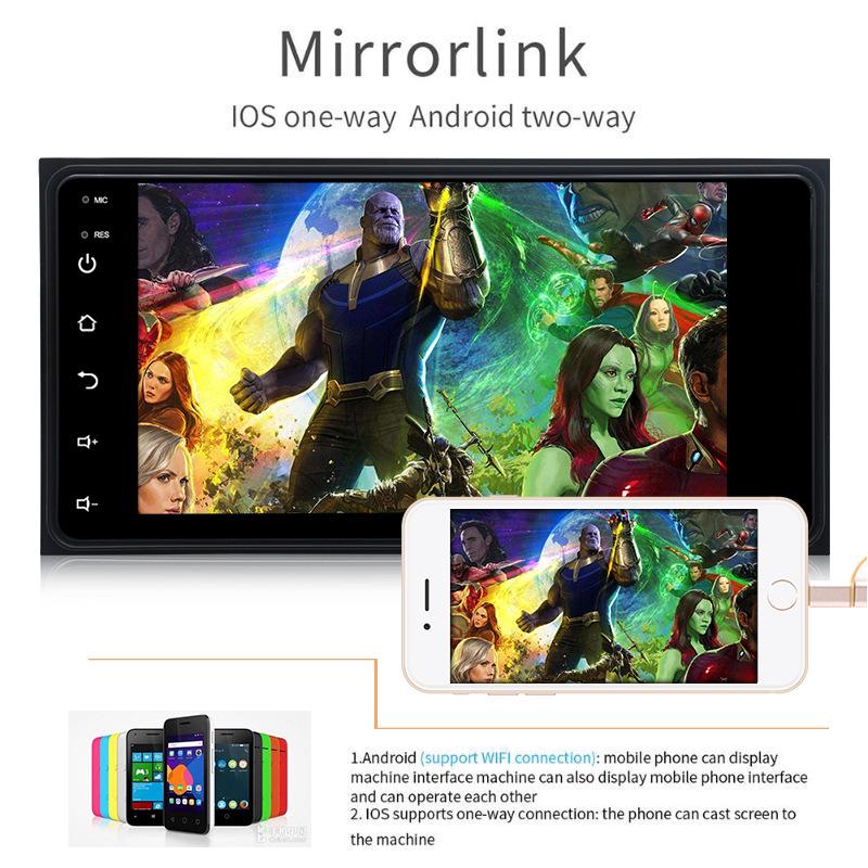 7-дюймовый универсальный Android GPS с камерой заднего вида и экраном из закаленного стекла 2.5D для Corolla