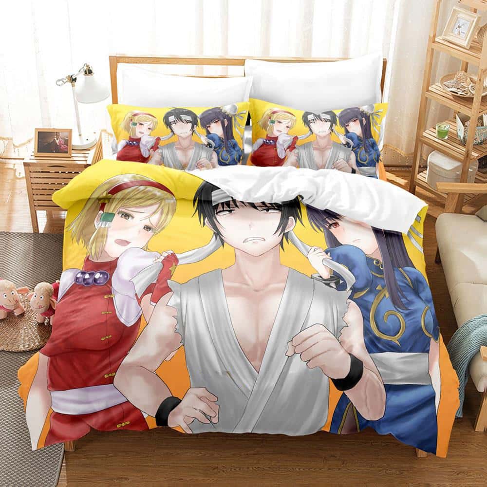 New Kawaii Hi Score Girl Bedding Set Single Twin Full Queen King Size Bed Set Adult Kid Bedroom Duvet Cover Sets Girls Anime Bed