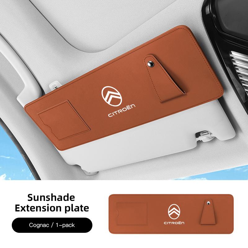 VXCW9 Car Sun Visor Extension Panel For Citroen C4 C3 C2 C1 Berlingo Saxo Anti-glare UV Sun Shield Card Holder Glasses Holder keychain