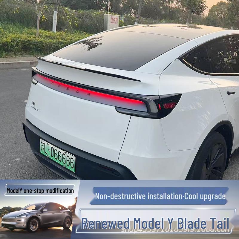 Compatible Rear Wing for 2025 Tesla Model Y High-Performance Original Blade Modification