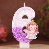 Creative Cake Digital Birthday Candle Purple Gradient Angel Girl Birthday Handmade Candle