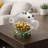 Visible Pig Shape Piggy Bank Cartoon Golden Beans Container Delicate Piggy Money Bank  Home Decor
