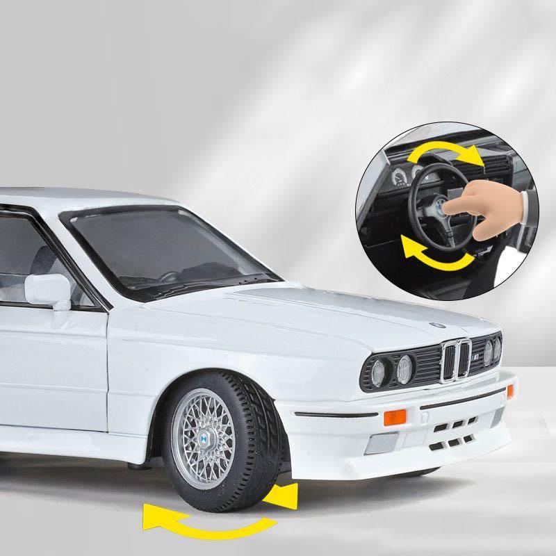 1/24 Scale 1988 BMW M3 IM3 Alloy Scale Car Model Diecast Metal Miniature Car Sound and Light Classic Car Collection Kid Toy Car Vehicle