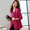Розовый красный костюм, пальто, женский ранний осенний новый модный дизайн, уменьшающий возраст, с разрезом на спине, повседневный костюм, топ