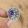 Memorial Day Deal Sterling Silver Oval African Amethyst Stone Promise Boho Ring