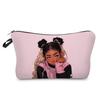 Женская черная косметичка с принтом для девочек, органайзер для туалетных принадлежностей, дорожный чехол для хранения 6426