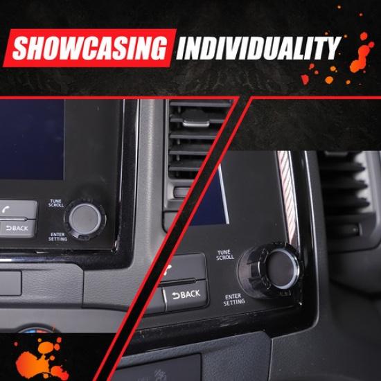 Mech Black Center Console Volume Knob Ring Trim For Nissan Frontier +