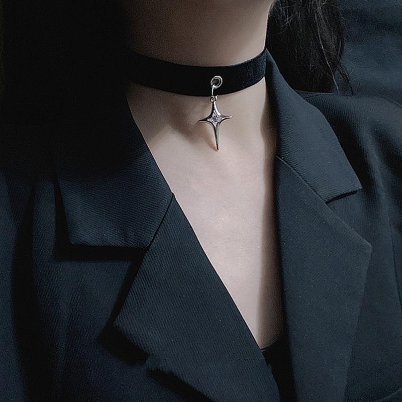 Корейский стиль модное колье-чокер для женщин винтажная готическая ключичная цепочка с подвеской в виде луны для девушек шейные украшения аксессуары