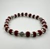 Традиционный индуистский браслет из бусин рудракши с серебряными разделителями, браслет с духовной энергией, традиционные индуистские украшения