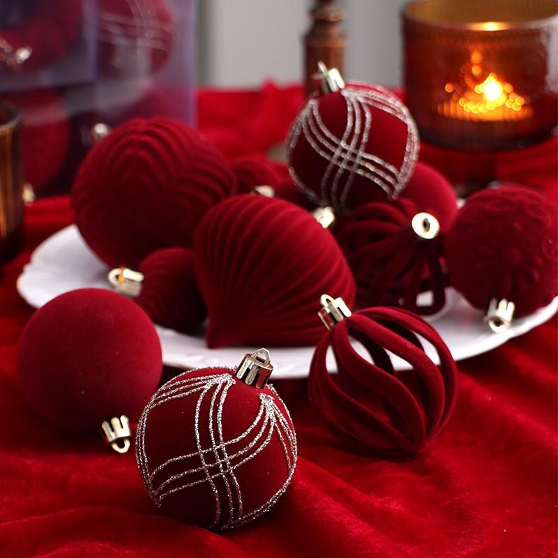 48pcs Painted Flocked Christmas Ornaments Set Tree Decorations Home Party Holiday Decor
